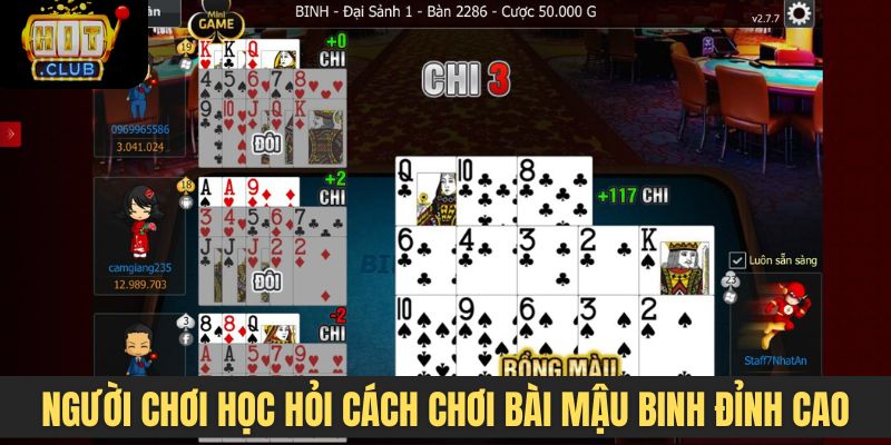 Người chơi học hỏi cách chơi bài Mậu Binh đỉnh cao