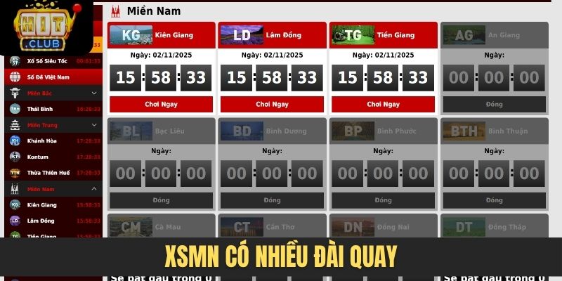 XSMN có nhiều đài quay